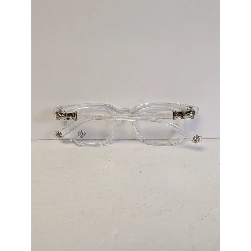 Chrome Hearts Clear Glasses Silver Cross Crystal Frames Eyewear 2273 53[]18-138